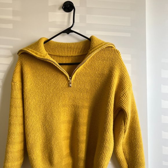 Women Knitted Sweater Half Zip Pullover Size S - Picture 2 of 4